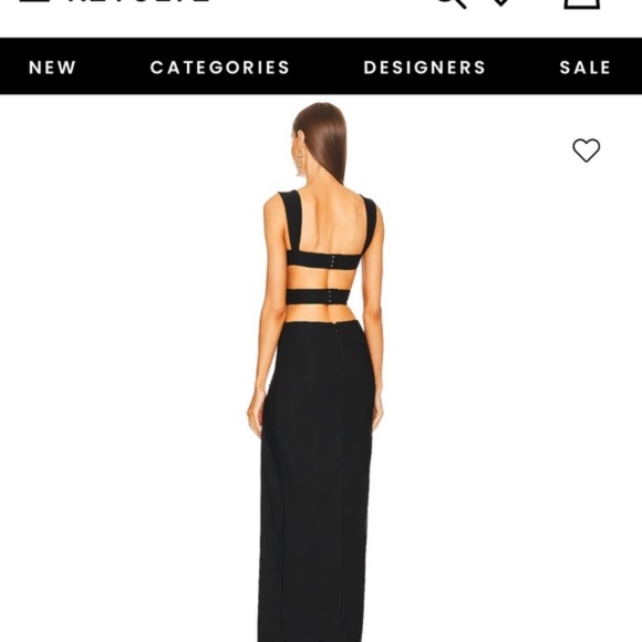 NWT Michael Costello x Revolve Sadie Black Cut Out Square Neck Maxi Dress Gown - Picture 2 of 8